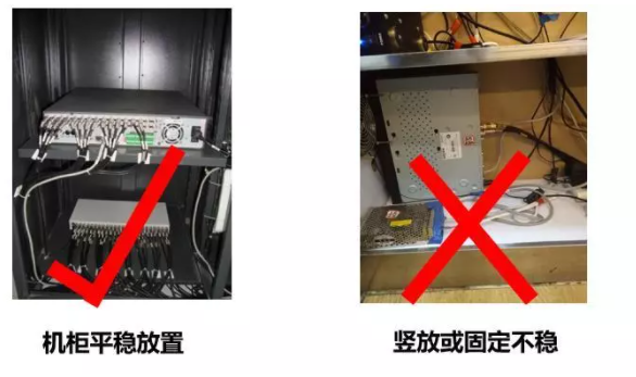 錄像機機柜放平穩(wěn)